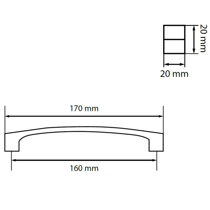 Ручка металлическая СС-160мм HL-17-NK MiroMark