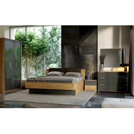 Комплект в спальню 3Дв Місяць / Luna Дуб Крафт – Мат Лава MiroMark