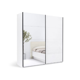 Шафа-купе 2,0х2,1 з дзеркалом2Дв Міла / Mila Глянець Білий MiroMark MA-21-WB
