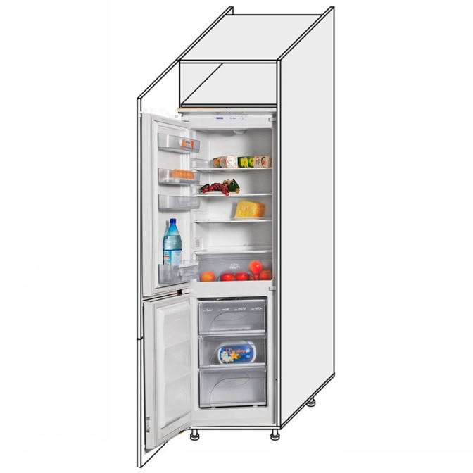 Кухонная секция Мери Пенал 60ПХ/2320 Холодильник MR-862W/9003gl MiroMark