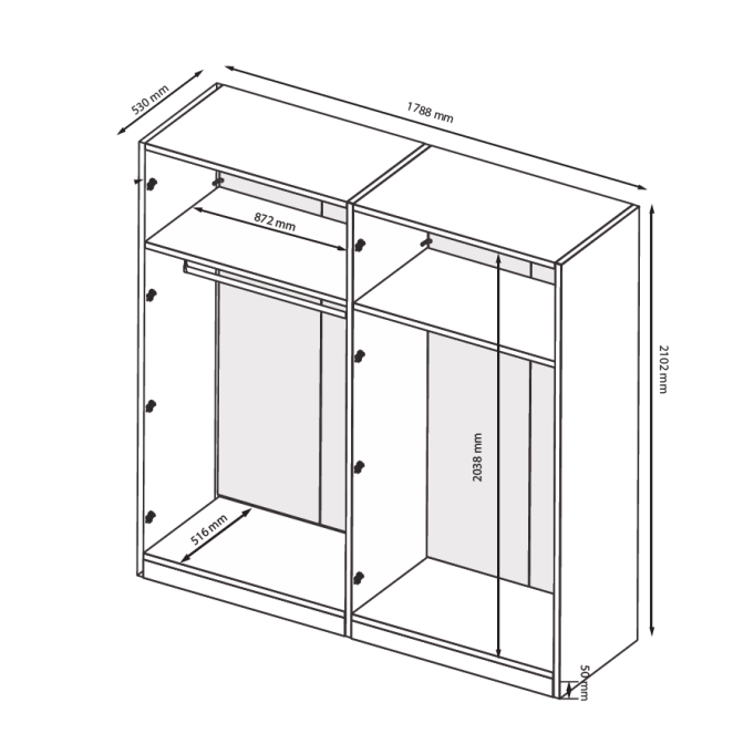 Шкаф Корпус 4Дв Идея / Idea Глянец Белый MiroMark ID-14-WB