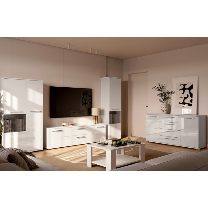 Комод 2Дв 4Ящ 1,9м Фемелі / Family Глянець Білий MiroMark FM-169-WB