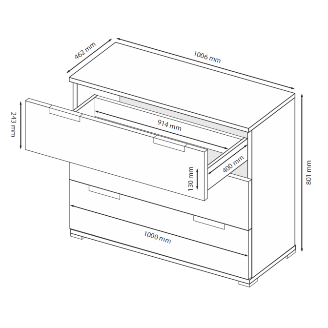 Комод Линц 3Шх MiroMark купить