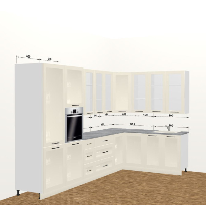 Кухня Вінтаж 4,0 м 900 Вітрина Pro MiroMark