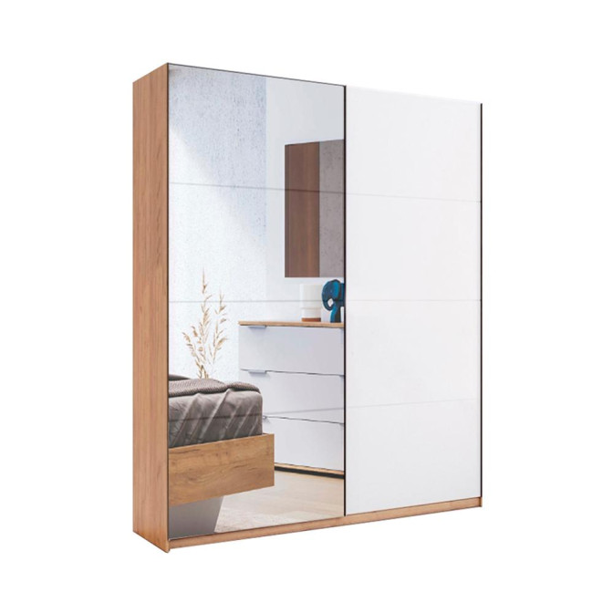 Шкаф-купе Ники Глянец Белый Зеркало MiroMark купить