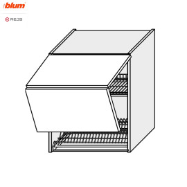 Кухонна секція Мері верхня 60ВС/720 2дв Сушка Aventos Pro Blum  +  Rejs MR-474W/9003gl MiroMark