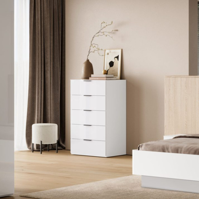 Комод 5Ящ Мила / Mila Глянец Белый MiroMark MA-65-WB