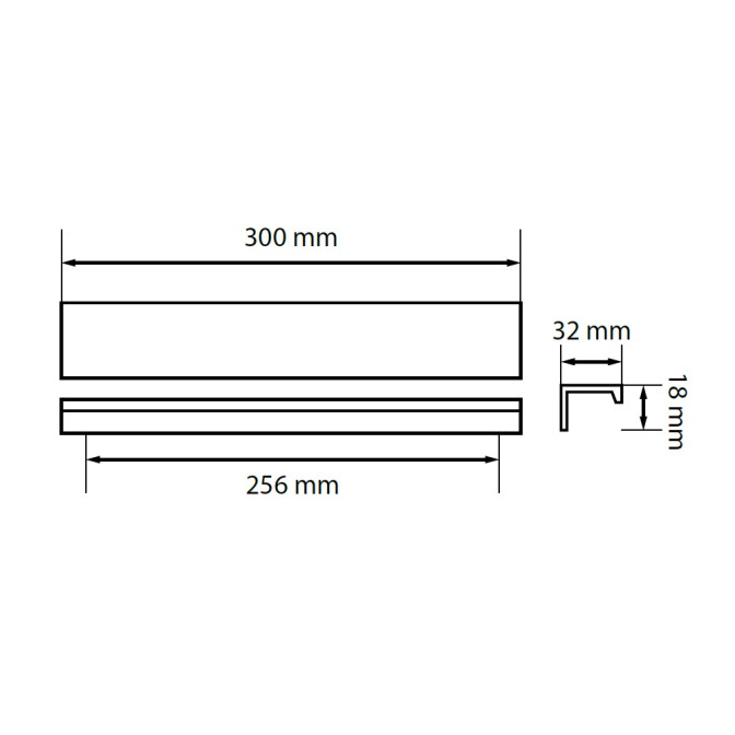 Ручка алюмінієва профільна СС-256мм Чорний HL-27-BL MiroMark