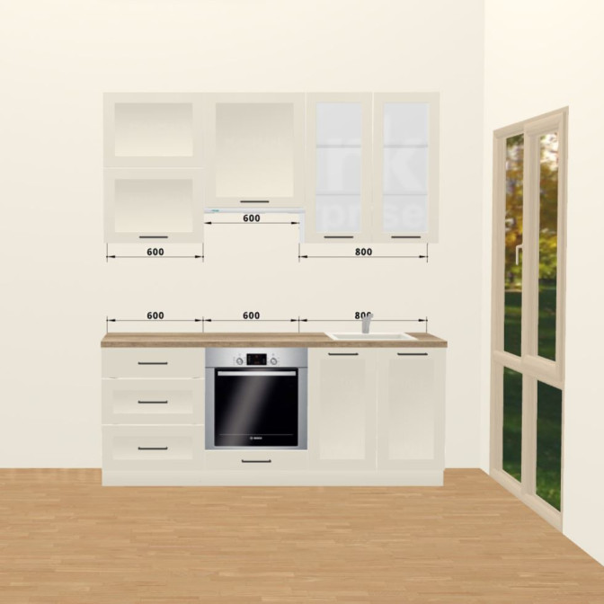 Кухня Винтаж 2,0 м В 900 Витрина Pro MiroMark