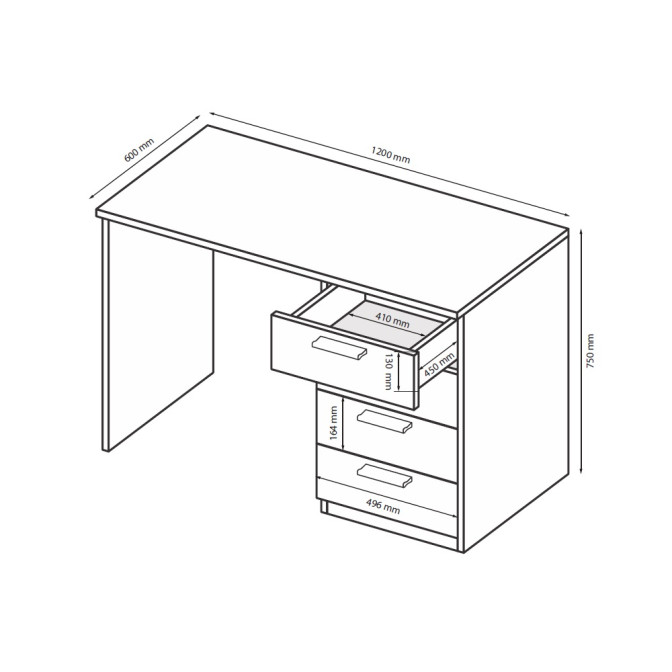 Стол письменный Хеппи 4Шх MiroMark купить