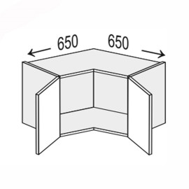 Кухонна секція Міленіум WG верхня Кут В 90° 650х650/450 2дв ML-390W/01 MiroMark