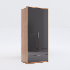 Шафа 2Дв 2Ящ без дзеркал Місяць / Luna Дуб Крафт – Мат Лава MiroMark LN-12-LV