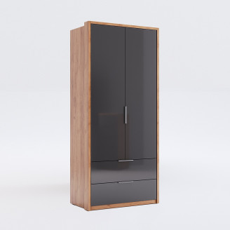 Шафа 2Дв 2Ящ без дзеркал Місяць / Luna Дуб Крафт – Мат Лава MiroMark LN-12-LV