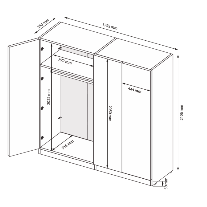 Шкаф Доминика 4Дв без зеркал MiroMark купить