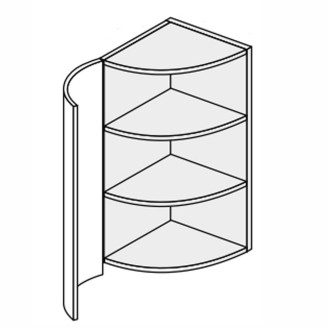 Кухонна секція Мері верхня 30ВЗР/720 1дв Радіусне закінчення MR-432W/9003gl MiroMark
