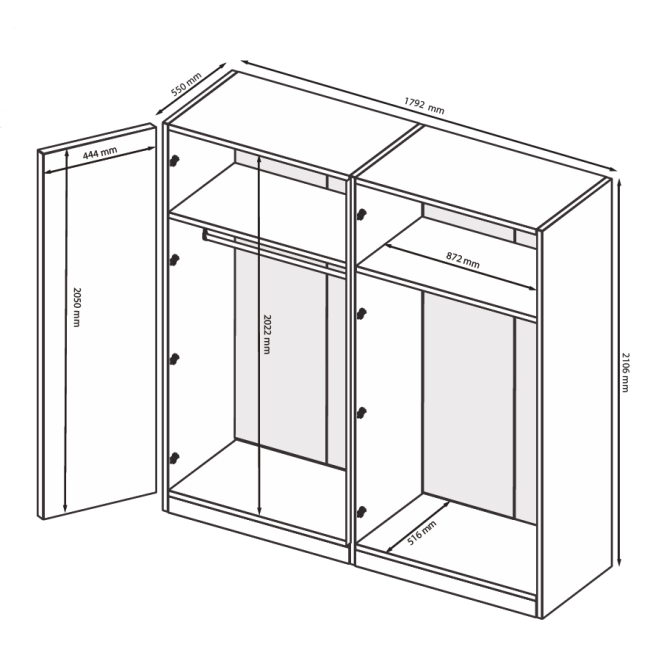 Шкаф 4Дв без зеркала Тедди / Teddy MiroMark купить
