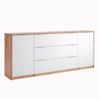 Комод 2Дв 3Ящ 2,0м Асти / Asti Глянец Белый - Дуб Крафт MiroMark AS-168-WB