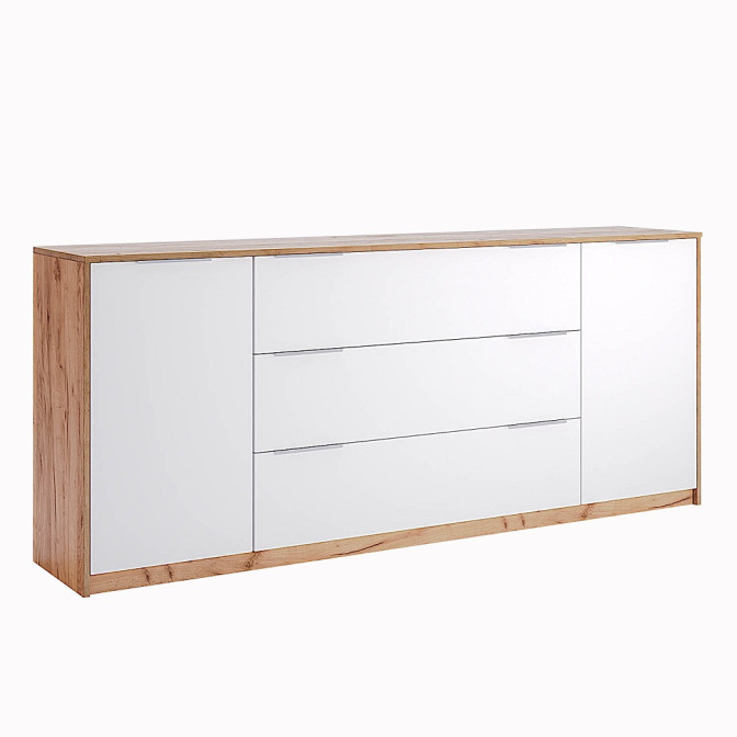 Комод 2Дв 3Ящ 2,0м Асти / Asti Глянец Белый - Дуб Крафт MiroMark AS-168-WB