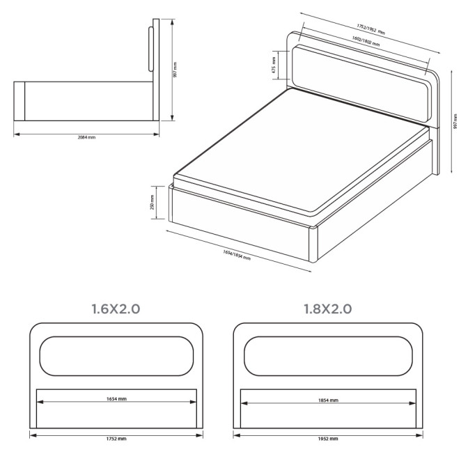 Кровать Белладжио с подъемным механизмом MiroMark купить