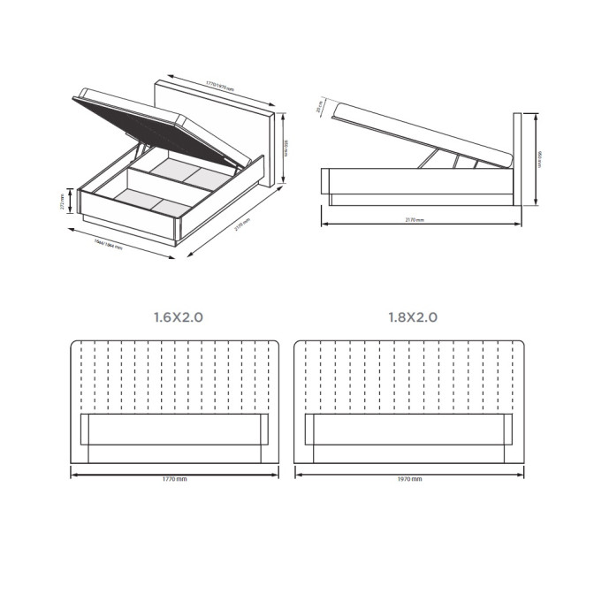 Кровать с подъёмным механизмом 1,8x2,0 Лори / Lory Глянец Кашемир MiroMark LR-48-GC