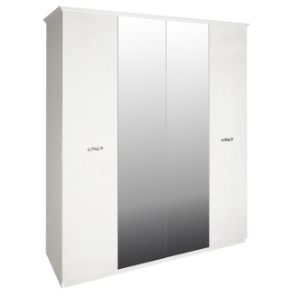 Шафа 4Дв із дзеркалом Прованс / Provence Глянець Білий MiroMark PV-14-WB