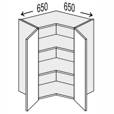 Кухонная секция Глори верхняя угол В 90° 650х650/720 2дв GL-492W/01 MiroMark