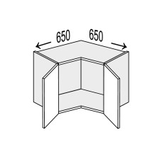 Кухонная секция Валенсия верхняя Угол В 90° 650х650/360 2дв VL-190W/9003 MiroMark