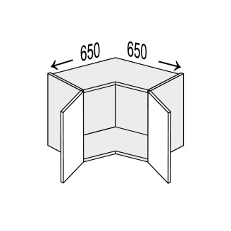 Кухонная секция Валенсия верхняя Угол В 90° 650х650/360 2дв VL-190W/9003 MiroMark