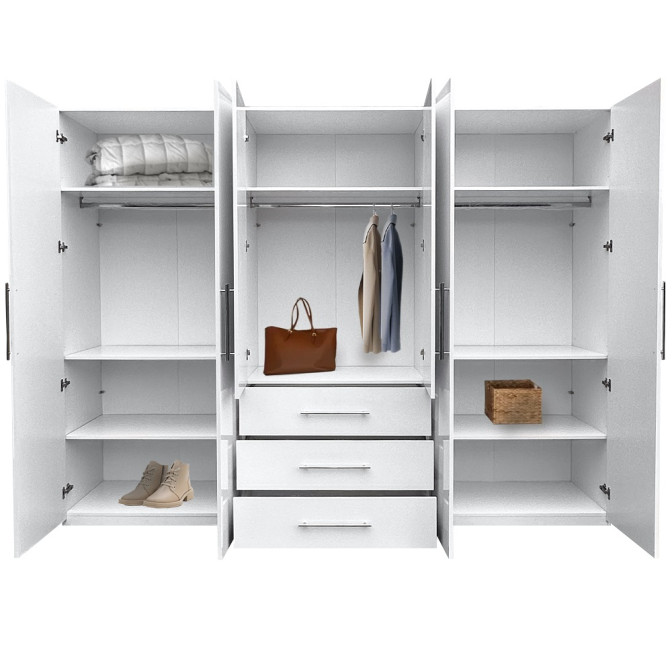 Шкаф 6Дв 3Ящ Магнум / Magnum Глянец Белый MG-16-WB