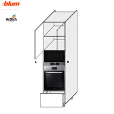 Кухонная секция Пенал Миллениум 60ПДМ1ШХ/2140 Духовка  +  Микроволновка Pro Blum  +  Hettich Левая ML-766W/9003L MiroMark