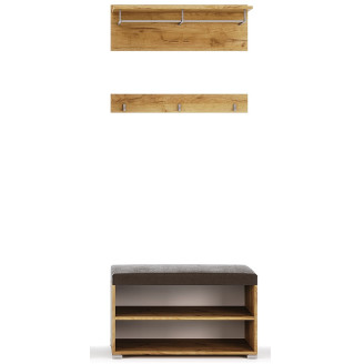 Комплект в прихожую 1 Луна / Luna Дуб Крафт – Мат Лава MiroMark