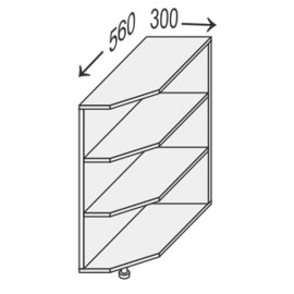 Кухонна секція Мері нижня 30НЗК/820 Кутове закінчення MR-031W MiroMark