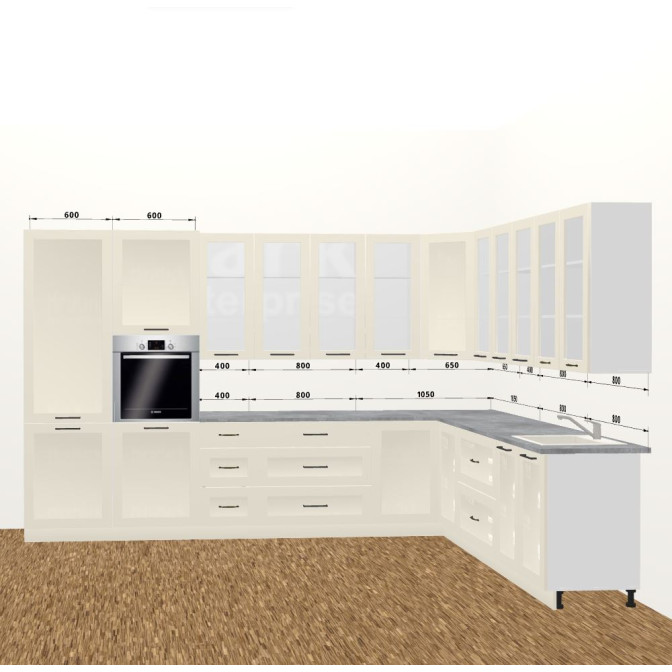 Кухня Вінтаж 4,8 м 900 Вітрина Pro MiroMark