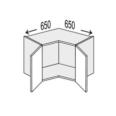 Кухонная секция Винтаж верхняя Угол В 90° 650х650/360 2дв VN-190W/9003 MiroMark