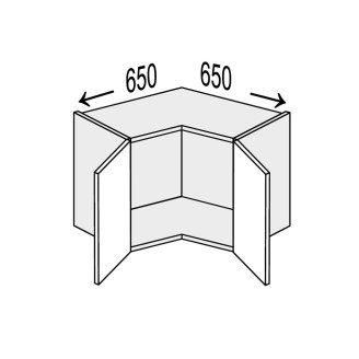 Кухонная секция Винтаж верхняя Угол В 90° 650х650/360 2дв VN-190W/9003 MiroMark