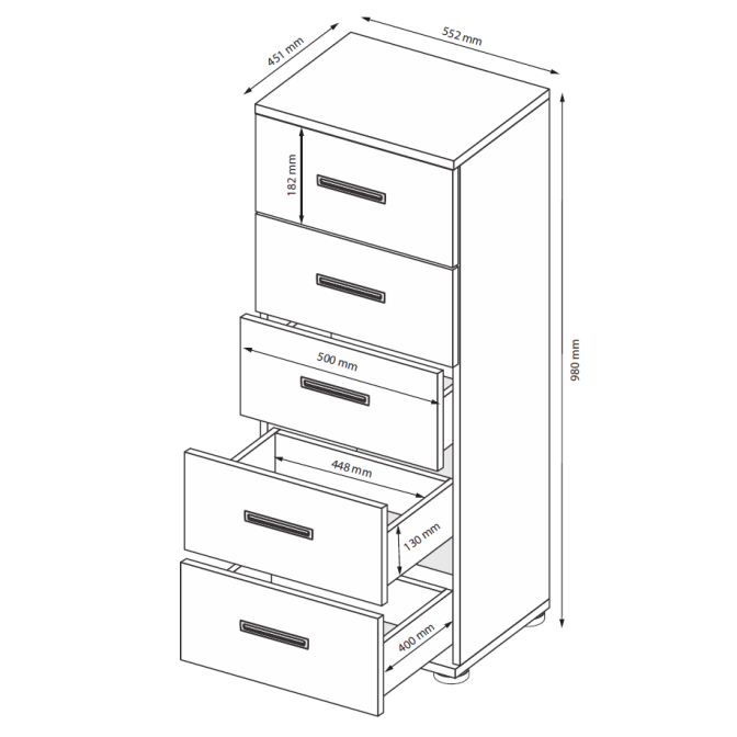 Комод Белла 5Ш MiroMark купить
