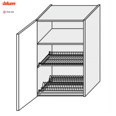 Кухонная секция Валенсия верхняя 60ВС/900 1дв Сушка Pro Blum  +  Rejs VL-579W/9003 MiroMark
