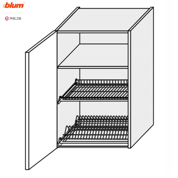 Кухонная секция Валенсия верхняя 60ВС/900 1дв Сушка Pro Blum  +  Rejs VL-579W/9003 MiroMark