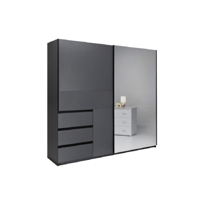 Шафа-купе 2.15м 2Дв із дзеркалом Вільма / Wilma Графіт MiroMark WL-21-GT
