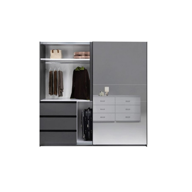 Шафа-купе 2.15м 2Дв із дзеркалом Вільма / Wilma Графіт MiroMark WL-21-GT