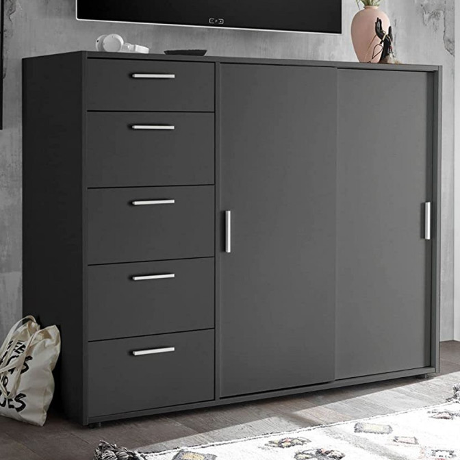 Комод 2Дв 5Ящ Кейс / Case Графит MiroMark 3831229M