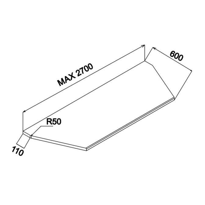 Столешница для кухни скошенная с двух сторон 38 мм MiroMark купить