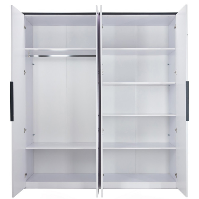 Шкаф 4Дв Лука / Lucca Глянец Белый - Мат Антрацит MiroMark LC-14-WB