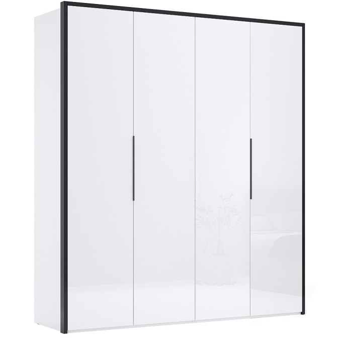 Шкаф 4Дв Лука / Lucca Глянец Белый - Мат Антрацит MiroMark LC-14-WB