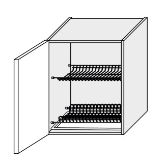 Кухонна секція Глорі верхня 60ВС/720 1дв Сушка GL-470W/01 MiroMark