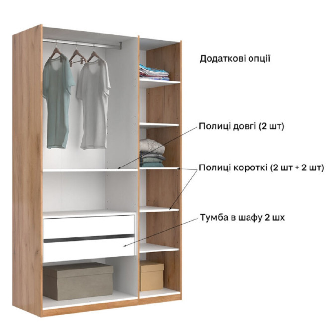 Шкаф гардеробный Фемели 3Д с зеркалом MiroMark купить