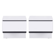 Тумба прикроватная подвесная 1 полка 2Шт Лука / Lucca Глянец Белый - Мат Антрацит MiroMark LC-41-WB