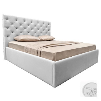 Кровать Мягкая обивка с каркасом Подъёмным механизмом 1,6x2,0 Ривьера / Riviera Светло - Серый Велюр MiroMark SF-66-RA/RV