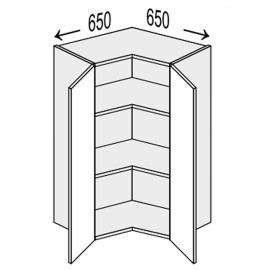 Кухонна секція Глорі верхня кут 90° 650х650/900 2дв GL-592W/01 MiroMark