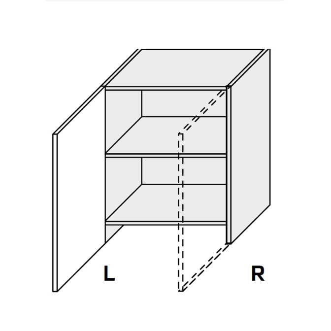 Кухонная секция Мери верхняя 60ВВТ/680 1дв Вытяжка Телескоп Левая MR-475W/9003Lgl MiroMark